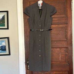 Calvin Klein Size 2 Charcoal Grey Cap Sleeve Dress